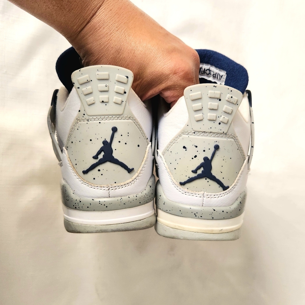 Nike Air Jordan 4 Retro Size 8 White Midnight Navy Grey DH6927-140 Men’s Rare - Picture 7 of 12